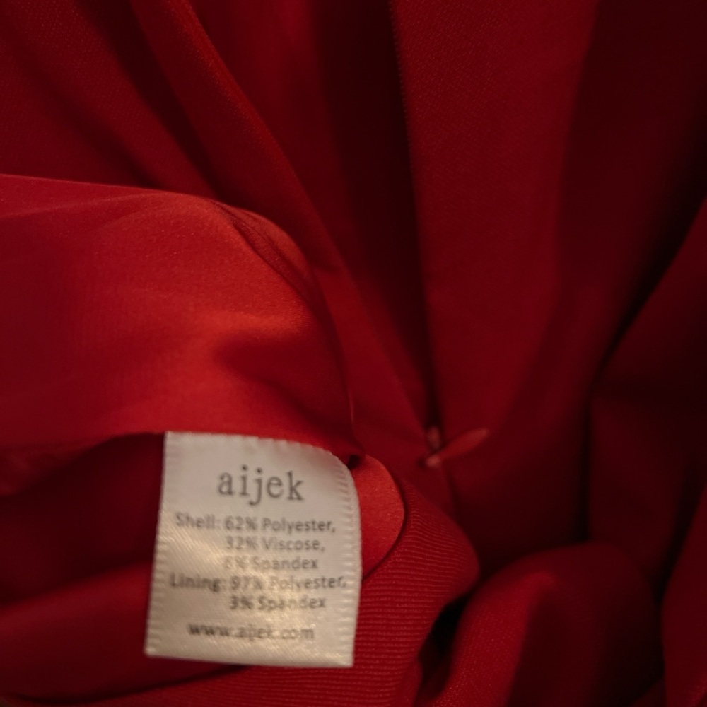 Aijek Chic Red Ruched Cocktail Sleeveless Asymmetric Lace Trim Mini Dress - Picture 5 of 6